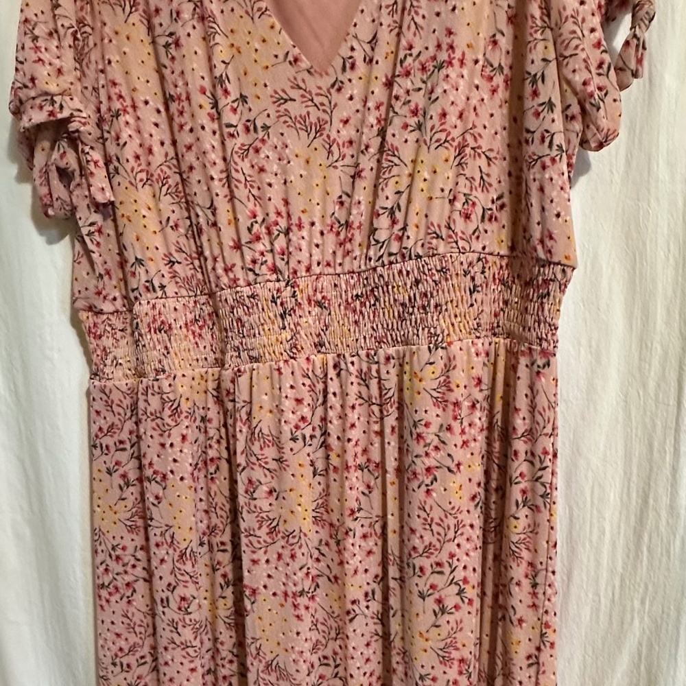 2X Siren Lily floral tiered boho dress
